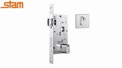FECHADURA STAM PORTA DE CORRER INOX ROSETA QUADRADO TRINCO ROLETE 20MM CILINDRO 60MM 803