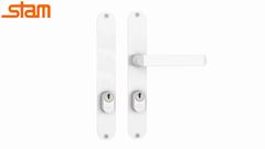 FECHADURA STAM ESTREITA 603/07 BRANCO 20MM C/1 MAÇANETA CILINDRO BUZIOS 74MM