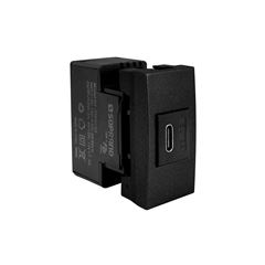 SOPRANO LINHA ÁTRIA MÓDULO TOMADA USB PD TIPO C 20W BIVOLT PRETO REVITÁ