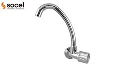 TORNEIRA SOCELPLAST COZINHA PAREDE BICA MÓVEL ALTA TULIPA SLIM CROMADO 1/4V