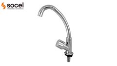 TORNEIRA SOCELPLAST COZINHA MESA BICA MÓVEL ALTA TULIPA SLIM CROMADO 1/4V