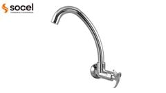 TORNEIRA SOCELPLAST COZINHA PAREDE BICA MÓVEL ALTA DÁLIA SLIM CROMADO 1/4V