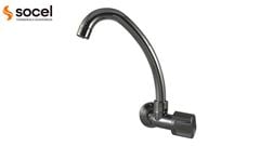 TORNEIRA SOCELPLAST COZINHA PAREDE BICA MÓVEL ALTA TULIPA SLIM CINZA 1/4V