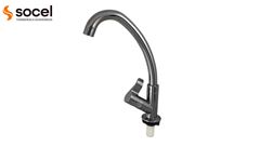 TORNEIRA SOCELPLAST COZINHA MESA BICA MÓVEL ALTA ORQUÍDEA CINZA 1/4V