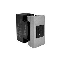 SOPRANO LINHA ÁTRIA MÓDULO TOMADA USB PD TIPO C 20W BIVOLT CONCRETO REVITÁ
