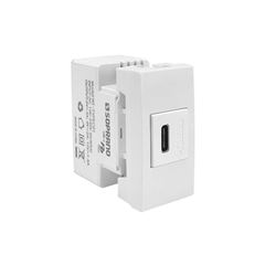 SOPRANO LINHA ÁTRIA MÓDULO TOMADA USB PD TIPO C 18W BIVOLT BRANCO REVITÁ