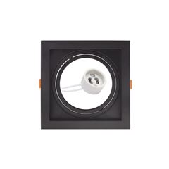 SPOT PARA EMBUTIR TASCHIBRA CONECTA QUADRADO RECUADO AR111 PRETO