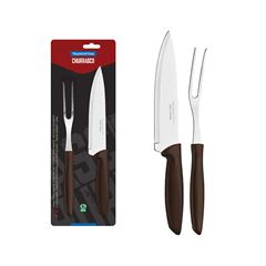 KIT PARA CHURRASCO TRAMONTINA PLENUS COM LÂMINAS EM AÇO INOX E CABOS DE POLIPROPILENO 2 PEÇAS