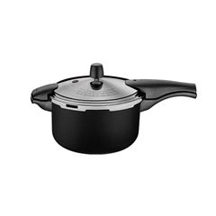 PANELA DE PRESSÃO TRAMONTINA VANCOUVER EFFECT EM ALUMÍNIO COM REVESTIMENTO INTERNO E EXTERNO EM ANTIADERENTE STARFLON MAX PRETO 24CM 6L