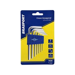 JOGO DE CHAVE ALLEN BRASFORT 1,5 A 6MM SUPORTE 7 PEÇAS 