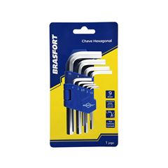JOGO DE CHAVE ALLEN BRASFORT 1,5 A 10MM SUPORTE 9 PEÇAS 