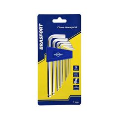 JOGO DE CHAVE ALLEN ABAULA BRASFORT 1,5 A 10MM LONGA 9 PEÇAS 