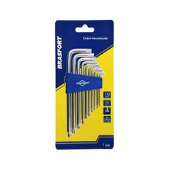 JOGO DE CHAVE TORX BRASFORT T09 A T50 LONGA 10 PEÇAS
