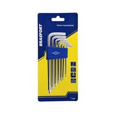 JOGO DE CHAVE TORX BRASFORT T10 A T40 LONGA 07 PEÇAS
