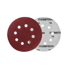 DISCO DE LIXA(VELCRO)COM PLUMA 5   COM 8 FUROS GRÃO 40 -THOMPSON