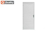 PORTA DE ALUMÍNIO BRANCA QUALITY VENEZIANA HOME LADO ESQUERDO 80X2.10