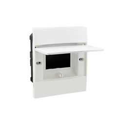 QUADRO DE DISTRIBUIÇÃO DE EMBUTIR COMPOLUX BRANCO E VISOR BRANCO 03/04 DISJUNTOR DIN