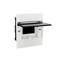 QUADRO DE DISTRIBUIÇÃO DE EMBUTIR COMPOLUX BRANCO E VISOR PRETO 03/04 DISJUNTOR DIN