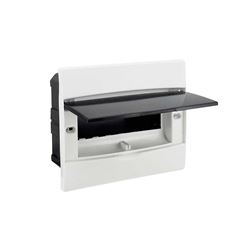 QUADRO DE DISTRIBUIÇÃO DE EMBUTIR COMPOLUX BRANCO E VISOR PRETO 06/09 DISJUNTOR DIN