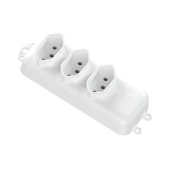 TOMADA EM BARRA MEC-TRONIC 3 TOMADAS 2P+T 10A 250V BRANCO