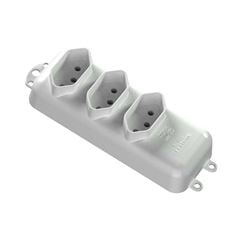 TOMADA EM BARRA MEC-TRONIC 3 TOMADAS 2P+T 10A 250V CINZA