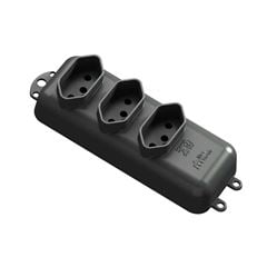 TOMADA EM BARRA MEC-TRONIC 3 TOMADAS 2P+T 20A 250V PRETO