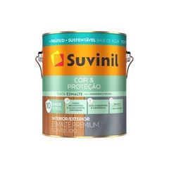 ESMALTE SINTÉTICO BRILHANTE SUVINIL COR&PROTEÇÃO A BASE ÁGUA GALÃO 3,6L TABACO