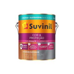 ESMALTE SINTÉTICO BRILHANTE SUVINIL COR&PROTEÇÃO A BASE ÁGUA GALÃO 3,6L VERDE FOLHA
