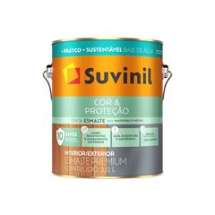 ESMALTE SINTÉTICO BRILHANTE SUVINIL COR&PROTEÇÃO A BASE ÁGUA GALÃO 3,6L BRANCO