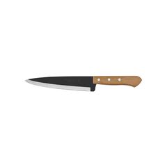 FACA PEIXEIRA E COZINHA TRAMONTINA COM LAMINA EM ACO CARBONO COM CABO DE MADEIRA N?7