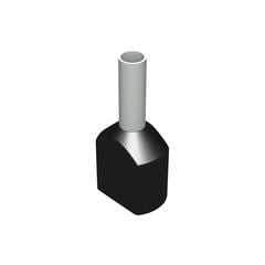 TERMINAL ILHÓS DUPLO TUBULAR 2X1,5MM 15A PRETO PACOTE COM 100 PEÇAS -DECORLUX