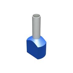 TERMINAL ILHÓS DUPLO TUBULAR 2X2,5MM 21A AZUL PACOTE COM 100 PEÇAS -DECORLUX