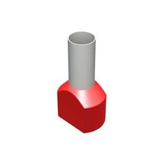 TERMINAL ILHÓS DUPLO TUBULAR 2X10,0MM 50A VERMELHO PACOTE COM 100 PEÇAS -DECORLUX