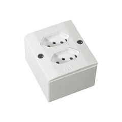 MEC-TRONIC LINHA MILLENIUN  BR SOBREPOR 2 TOMADA 2P+T 20A/250VCA COM PLACA MILLENIUN