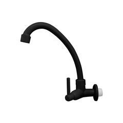 TORNEIRA REAL METAIS PARA COZINHA PAREDE BICA ALTA 1167 1/4V 1/2 C70 PRETO