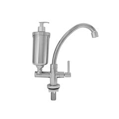 TORNEIRA REAL METAIS COM FILTRO DISPENSER/SABÃO COZINHA/MESA BICO MOVEL 1/4V C70 CROMADO