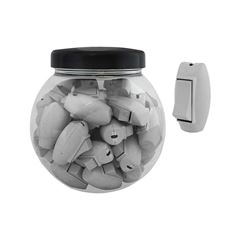 PLUZIE 1 INTERRUPTOR SIMPLES PERA CINZA POTE COM 50 UNIDADE