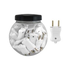 PINO MACHO PLUZIE 2P 10A BRANCO POTE COM 50 UNIDADE
