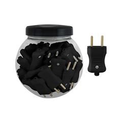 PINO MACHO PLUZIE 2P 10A PRETO POTE COM 50 UNIDADE