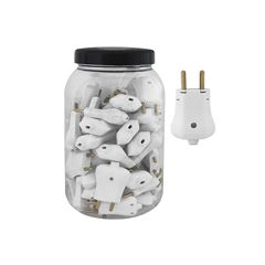 PINO MACHO PLUZIE 2P 20A BRANCO POTE COM 50 UNIDADE