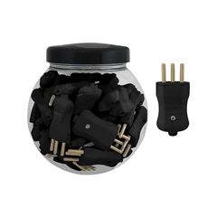 PINO MACHO PLUZIE 2P+T 10A PRETO POTE COM 50 UNIDADE