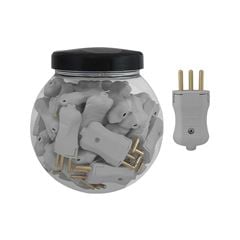PINO MACHO PLUZIE 2P+T 10A CINZA POTE COM 50 UNIDADE