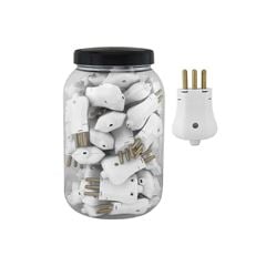 PINO MACHO PLUZIE 2P+T 20A BRANCO POTE COM 50 UNIDADE