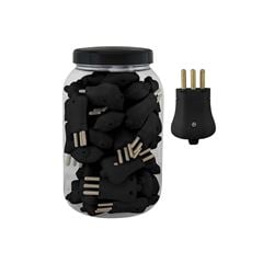 PINO MACHO PLUZIE 2P+T 20A PRETO POTE COM 50 UNIDADE