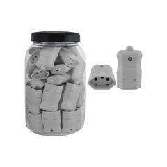 PINO FÊMEA PLUZIE 2P+T 20A CINZA POTE COM 50 UNIDADE