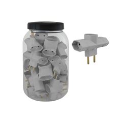 PINO PLUZIE BENJAMIM 3 SAIDA 2P 10A CINZA POTE COM 20 UNIDADE