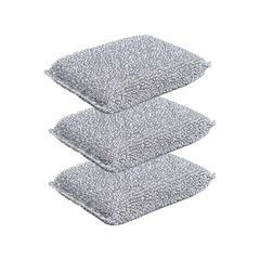 ESPONJA DIÁRIA DE POLIÉSTER SIMPLO PRATA COM 03 PEÇAS