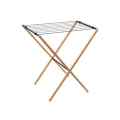 VARAL HORIZONTAL EM BAMBU COM HASTES METALICAS SIMPLO NATURAL