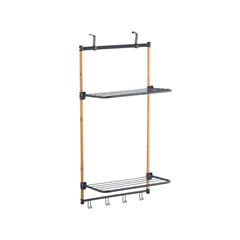 VARAL DE PORTA EM BAMBU COM HASTES METALICAS SIMPLO NATURAL