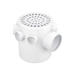 CAIXA SIFONADA HERC REDONDA GRELHA BRANCA 150X175X75